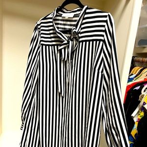 Black and white striped dress, never worn, size L.